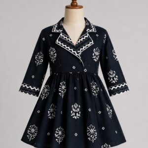 Collar Neck Angrakha-style Short Kurti