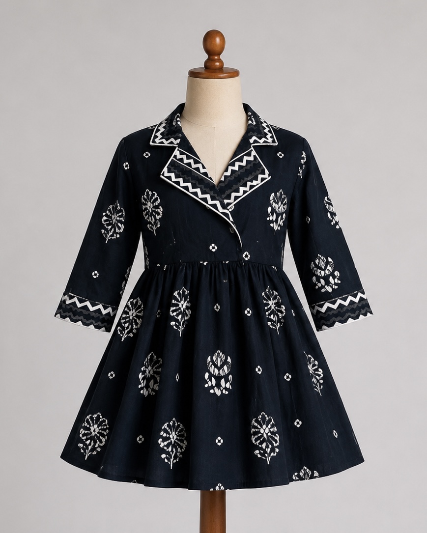 Collar Neck Angrakha-style Short Kurti