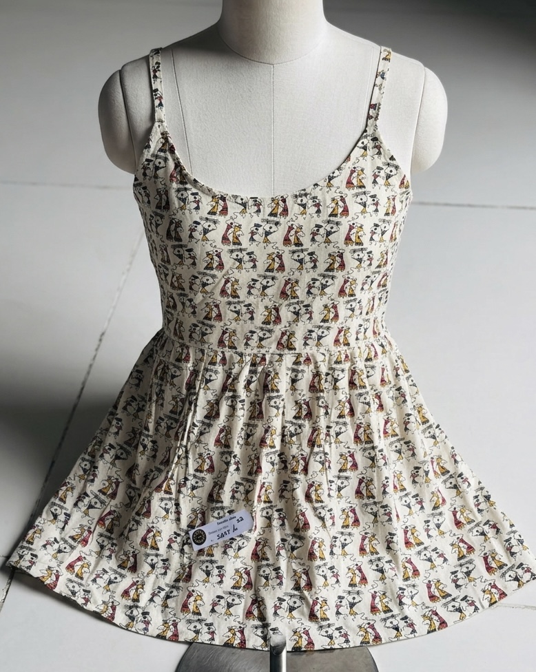 Nritya – Dancing Folk Print Strappy Fit-and-Flare Top