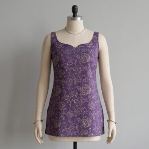 Shahzadi – Purple & Gold Jaal 2-in-1 Bolero Kurti Set